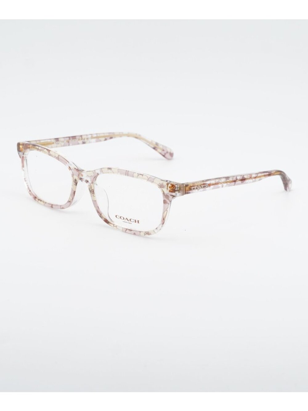 Coach HC6174F 5695 Eyeglasses Transparent Pink 54mm Rectangle Frame